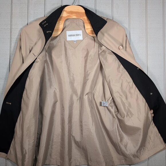 Amanda Smith Trench Coat Womens Size 10 All Weather Khaki Daily Dress Outdoors. - Picture 5 of 8